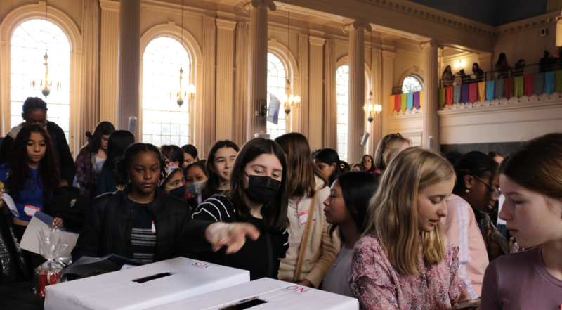 Students participated in a Digital Citizenship Academy workshop during DA Ryan's 2023 Empowering Girls Conference in Newton, MA