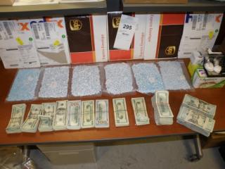 Evidence allegedly seized during execution of search warrants.