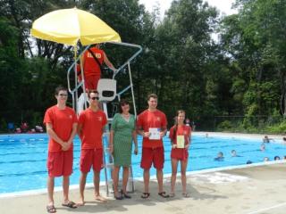 DA Ryan visits the Hall Memorial Pool in Stoneham as part of the DA's Summer Safety Initiative