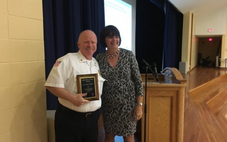 District Attorney Marian Ryan Presents Lowell Fire Chief Jeffrey Winward With the Citizen in Action Award